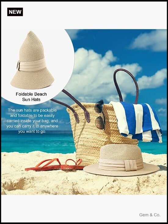 Women\'s Straw Fedora Sun Hat with Wide Brim UPF 50+ main image 5